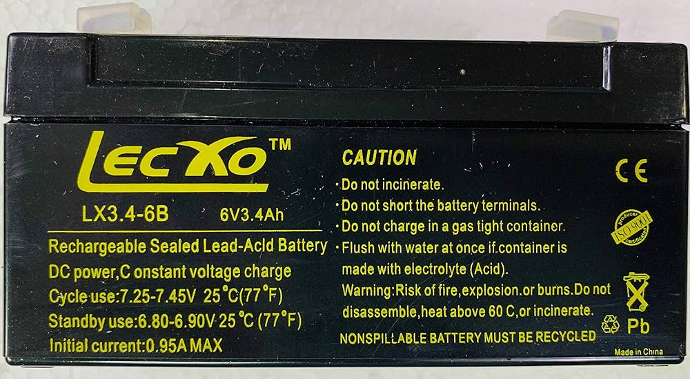 LECXO BATTERY 6V 3.4AH